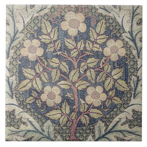 Rose Wreath William Morris Ceramic Tile