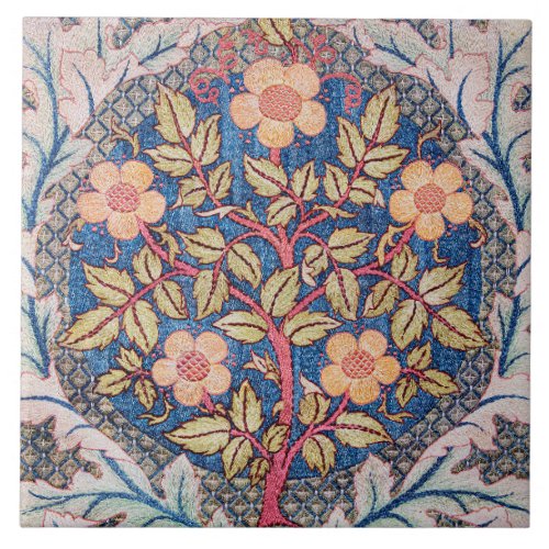 Rose Wreath William Morris Ceramic Tile