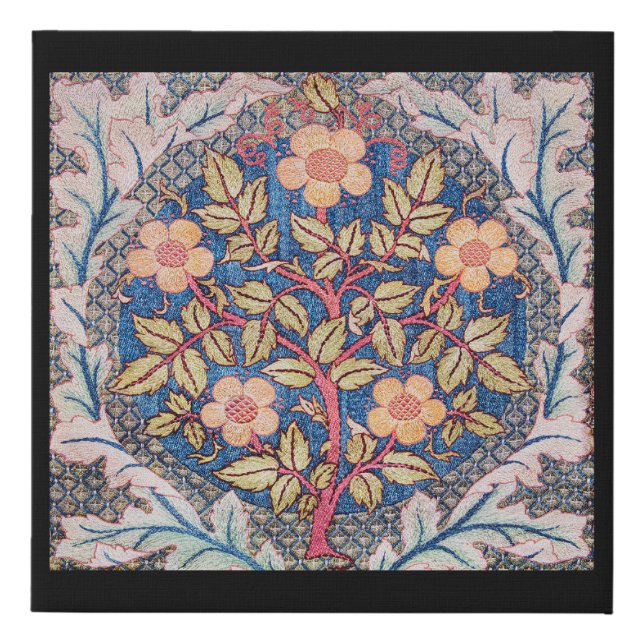 Rose Wreath, William Morris Faux Canvas Print (Front)
