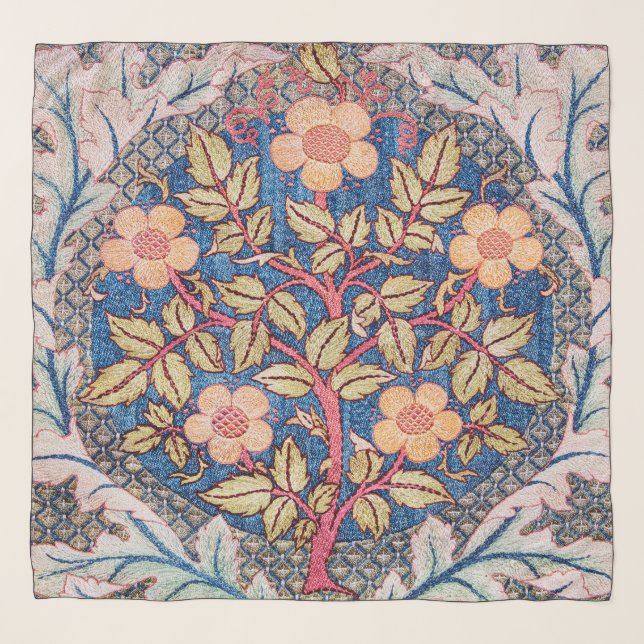 Rose Wreath, William Morris Scarf (Front)