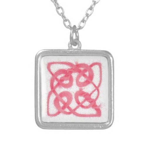 Rose Yarn Celtic Knot Silver Plated Necklace