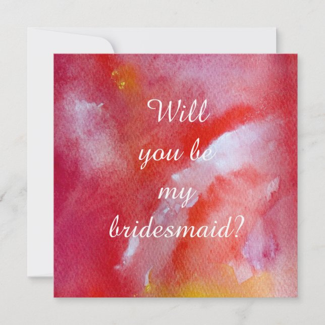 Rose yellow watercolor  will you be my bridesmaid invitation (Front)
