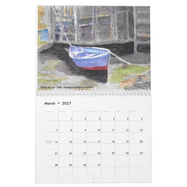 Roseann Meserve Maine Watercolor Calendar (Mar 2027)