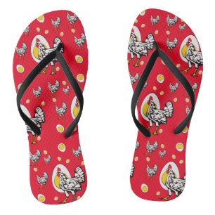 Roseanne Chicken - Funny Roseanne Rooster and Egg Flip Flops