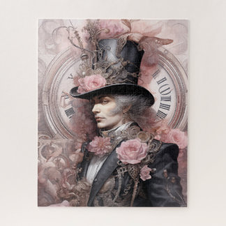Roseate Engineer: Pink Steampunk Inventor Jigsaw Puzzle