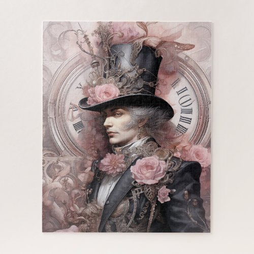 Roseate Engineer Pink Steampunk Inventor Jigsaw Puzzle