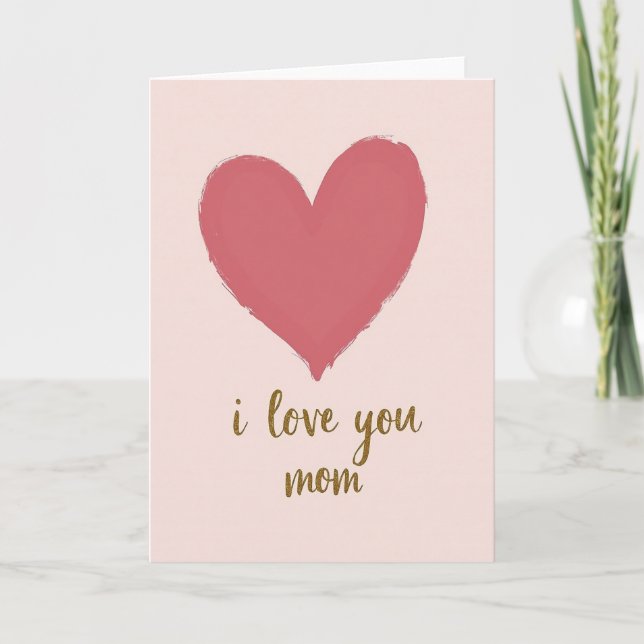 Roseate Heart Mothers Day Card (Front)