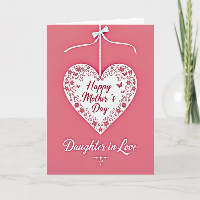 Roseate Mothers Day Heart Card (Front)