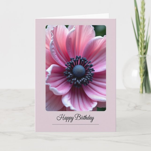 Roseate Petal Birthday Card (Front)