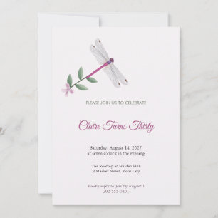 Roseate Skimmer 30th Birthday Invitation