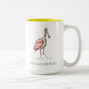 Roseate Spoonbill Affirmations Two-Tone Coffee Mug