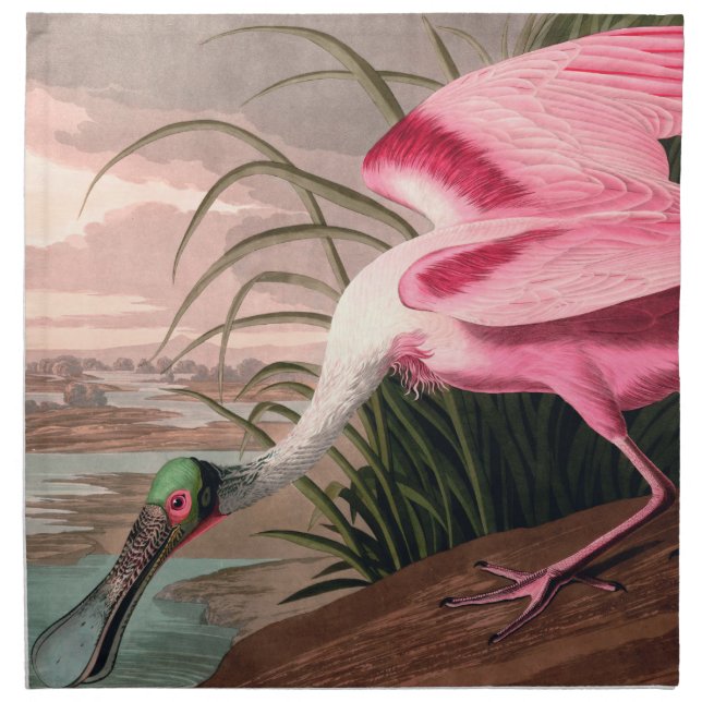 Roseate Spoonbill Audubon Bird Wildlife Cloth Napkin (Front)