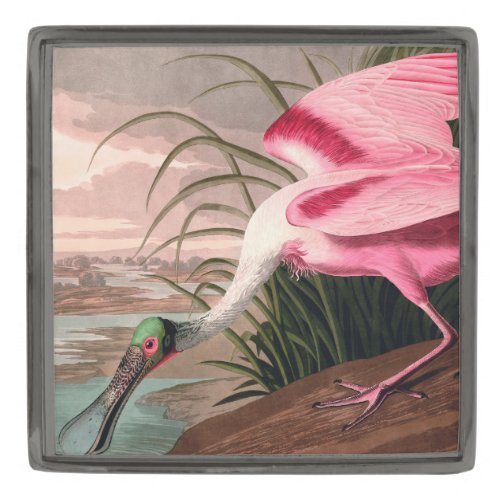Roseate Spoonbill Audubon Bird Wildlife Gunmetal Finish Lapel Pin
