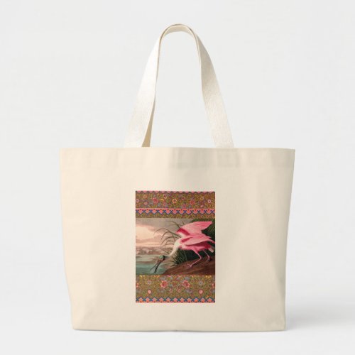 Roseate Spoonbill Audubon Bird Wildlife Large Tote Bag