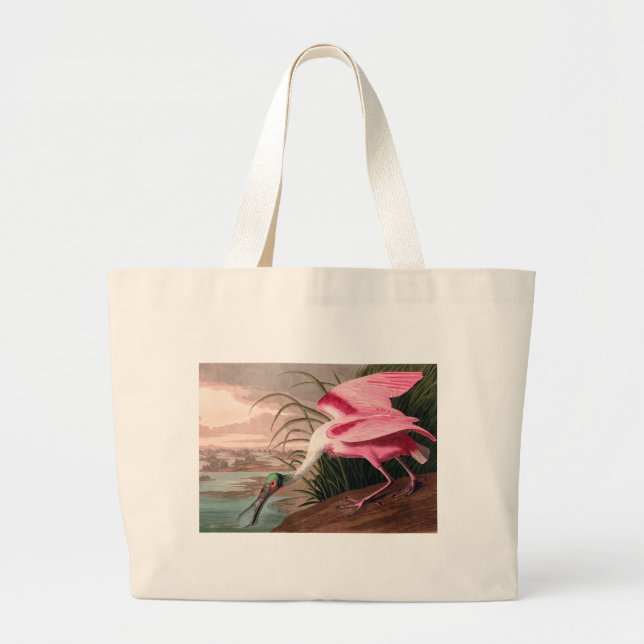Roseate Spoonbill Audubon Bird Wildlife Large Tote Bag (Front)