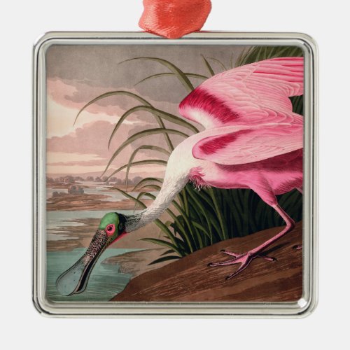 Roseate Spoonbill Audubon Bird Wildlife Metal Ornament