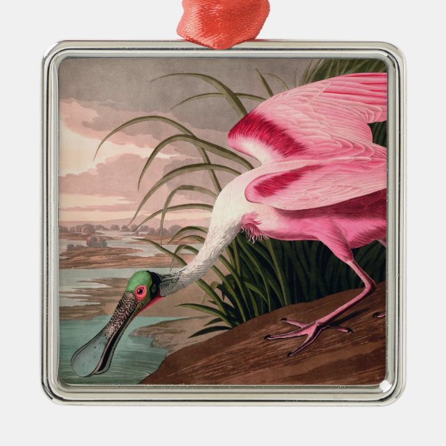 Roseate Spoonbill Audubon Bird Wildlife Metal Ornament (Front)