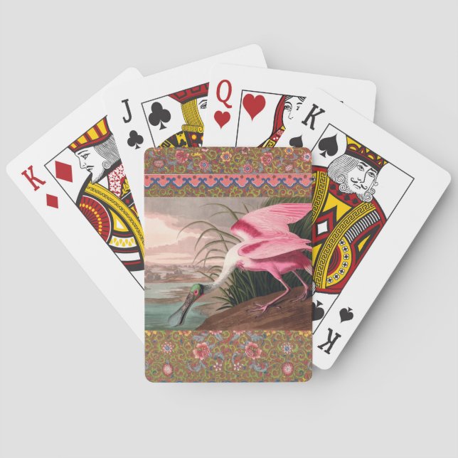 Roseate Spoonbill Audubon Bird Wildlife Poker Cards (Back)