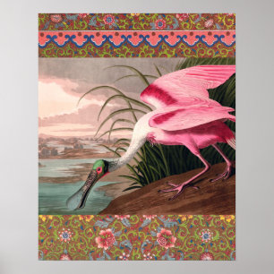 Roseate Spoonbill Audubon Bird Wildlife Poster
