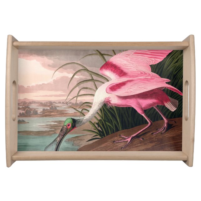 Roseate Spoonbill Audubon Bird Wildlife Serving Tray (Front)