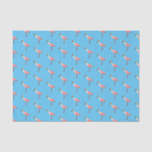 Roseate spoonbill bird cartoon illustration tissue paper