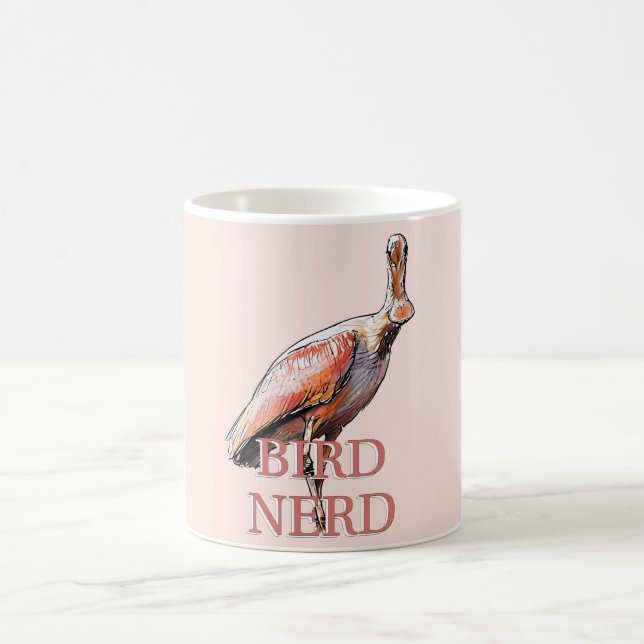 Roseate Spoonbill Bird Nerd Coffee Mug (Center)