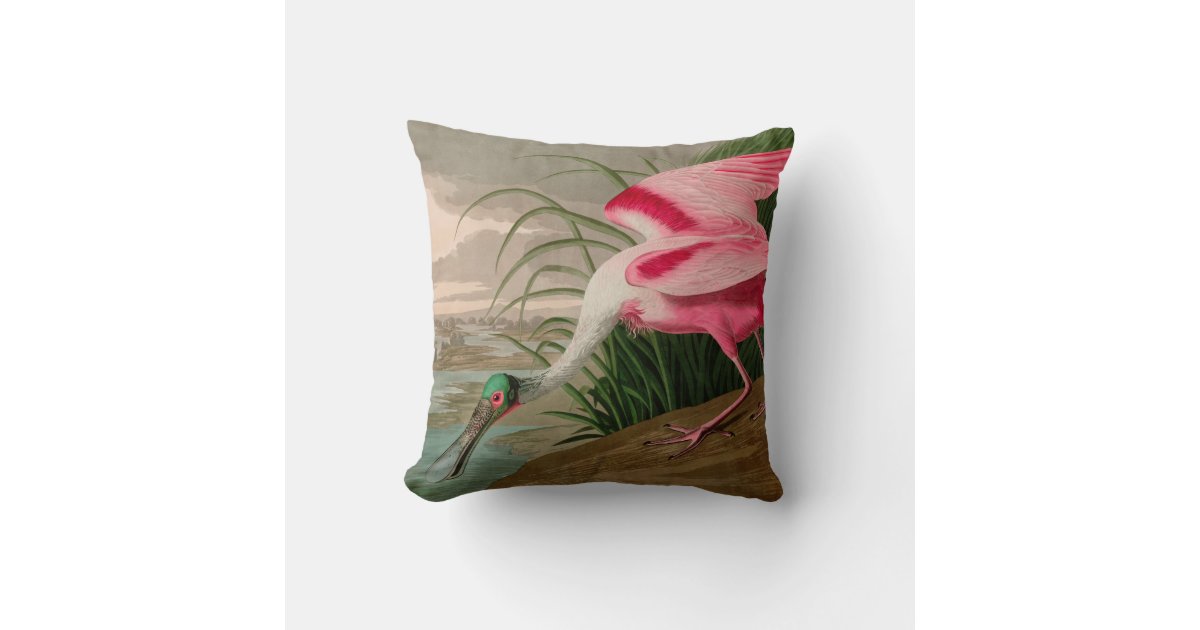 Roseate Spoonbill Throw Pillow, Designer Pillows