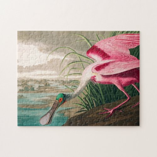 Roseate Spoonbill by John James Audubon Jigsaw Puzzle