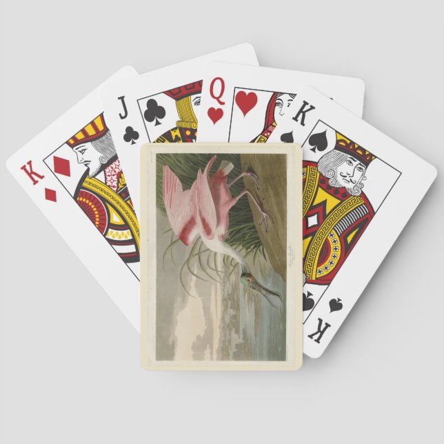 Roseate Spoonbill from Audubon's Birds of America Poker Cards (Back)