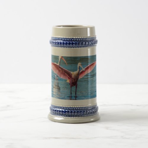 Roseate Spoonbill GrayBlue 22 oz Stein