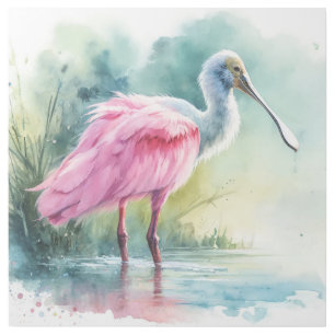 Roseate Spoonbill Watercolor REF97 - Watercolor Gallery Wrap