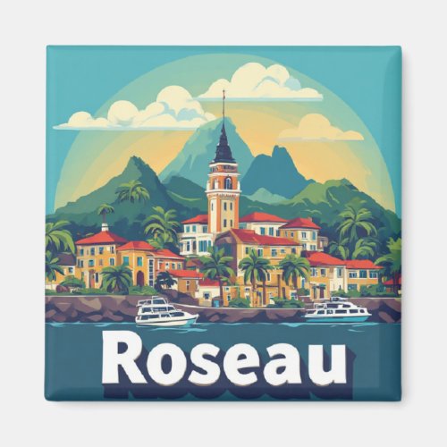 Roseau Dominica Island Capital Travel Keepsake 🗺️ Magnet