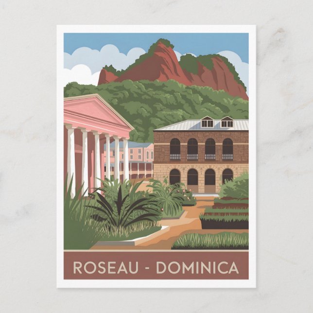 Roseau Dominica Vintage Postcard (Front)