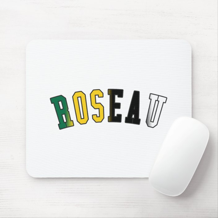 Roseau in Dominica National Flag Colors Mousepad