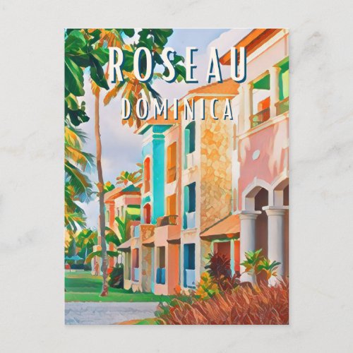 Roseau the tropical city of Dominica Postcard