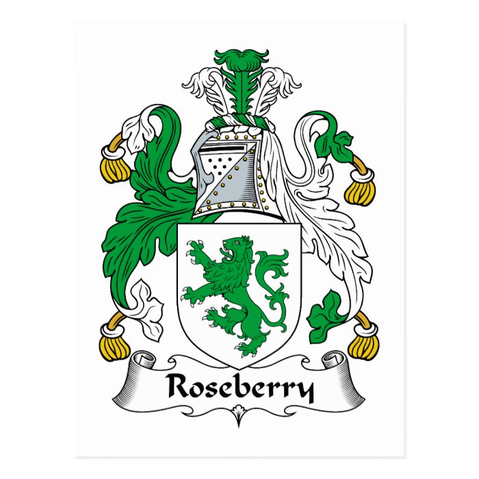 Roseberry Family Crest Postcards