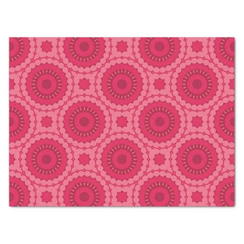 Roseberry Pink Boho Chic Ethnic Geometric Pattern Tissue Paper