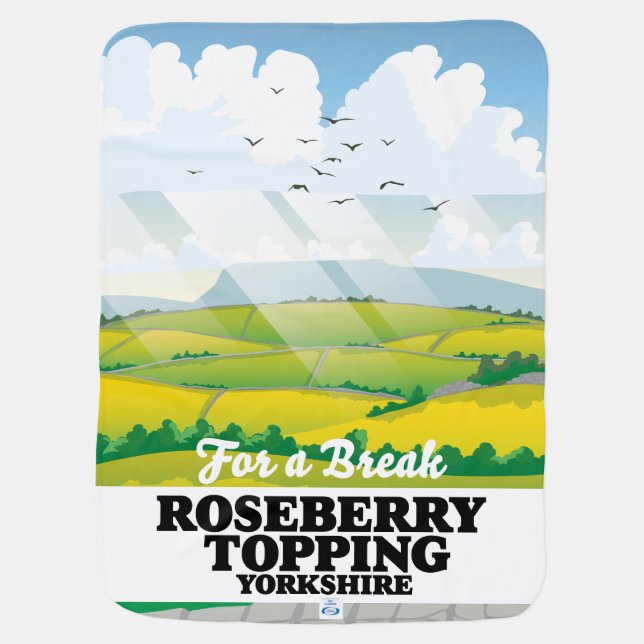 Roseberry Topping Yorkshire travel poster Baby Blanket (Back)