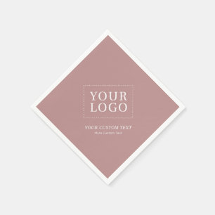 RoseBrown Branded Custom Business Logo Promotional Napkins