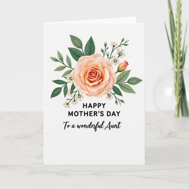 Rosebud Aunt Mothers Day Card (Front)