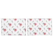 Rosebud Bloom Pillow Cases  Double-Sided Floral 