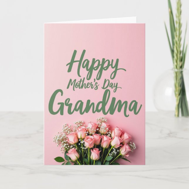 Rosebud Bouquet Mothers Day Card (Front)