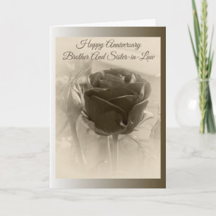 Rosebud Brother And Wife Personalised Anniversary Card