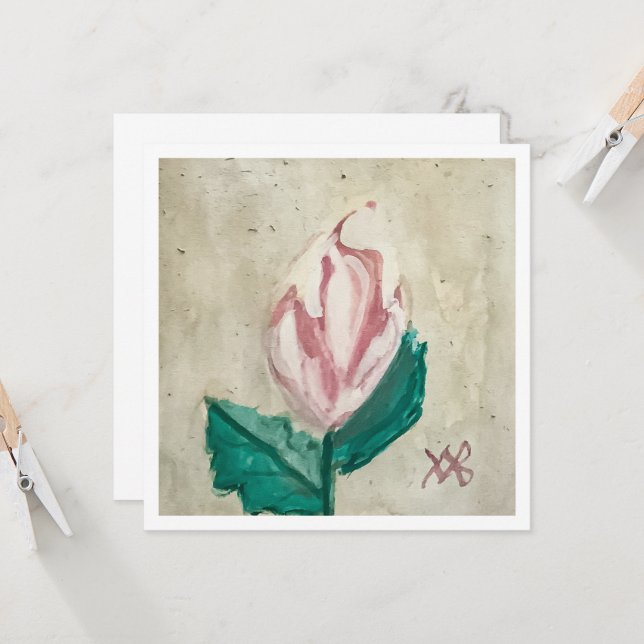 Rosebud Card (Front/Back In Situ)
