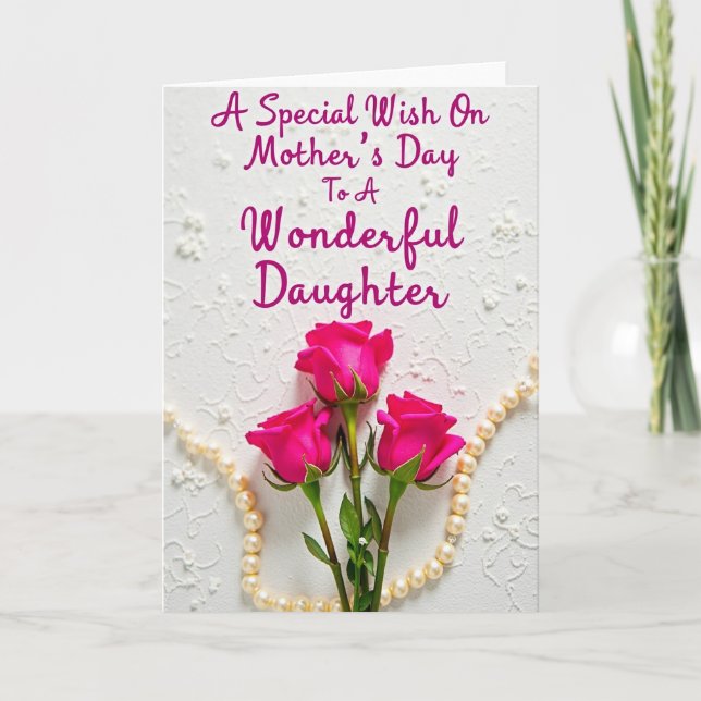 Rosebud Daughter Mothers Day Card (Front)