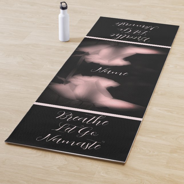 Rosebud Flower Black And White Personalized Yoga Mat (In Situ)
