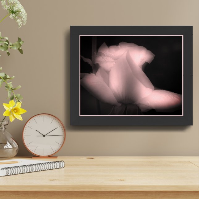 Rosebud Flower Black And White Tinted Framed Framed Art (Table Top)