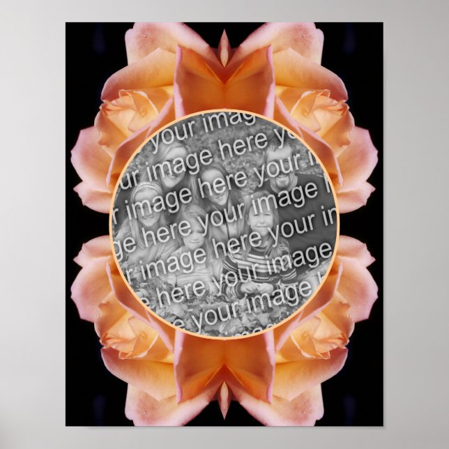 Rosebud Flower Frame Tinted Create Your Own Photo Poster (Front)