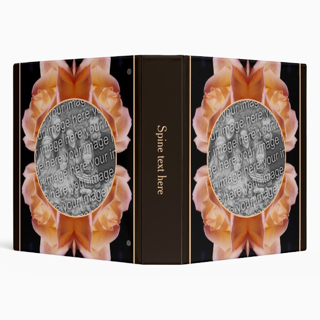 Rosebud Flower Tinted Add Your Own Photo 3 Ring Binder (Background)