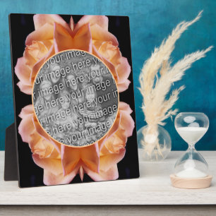 Rosebud Flower Tinted Add Your Own Photo Plaque